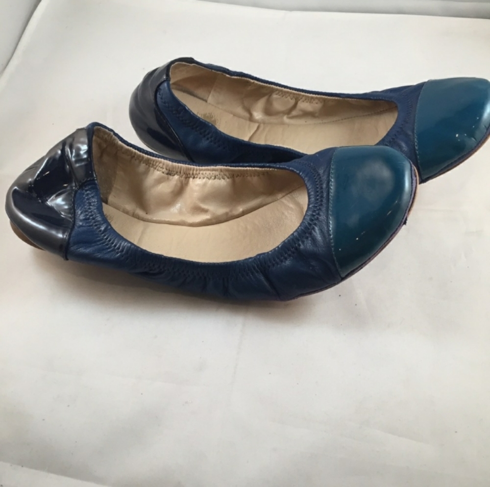 Saks 5th Avenue Blue Leather Ballet Flats 7